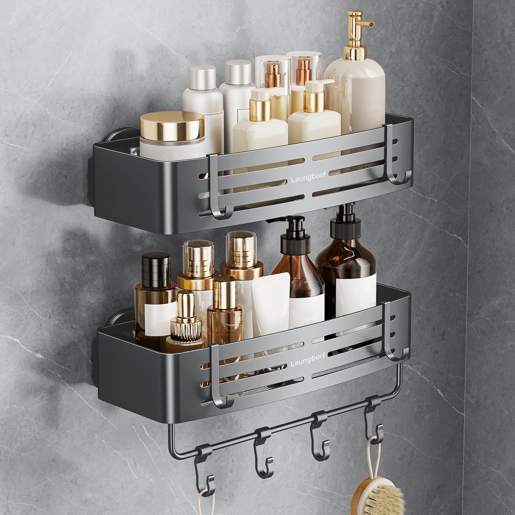 Corner Shower Caddy Suction Cup, Gray (2 Pack)