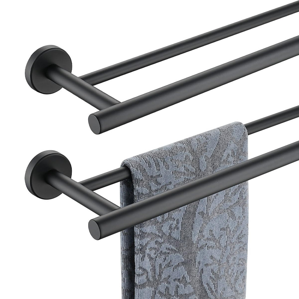 JQK Double Bath Towel Bar, 30 Inch 304 Stainless Steel Thicken 0.8mm Towel Rack for Bathroom, Towel Holder Brushed Finished Wall Mount, Useable Length 27 Inch, TB100L27-BN