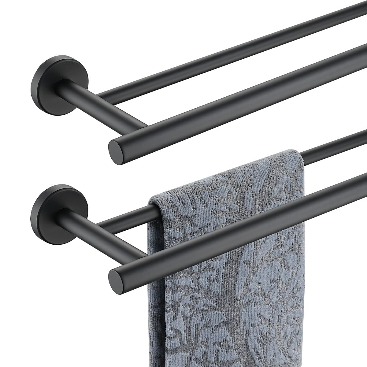 JQK Double Bath Towel Bar, 30 Inch 304 Stainless Steel Thicken 0.8mm Towel Rack for Bathroom, Towel Holder Brushed Finished Wall Mount, Useable Length 27 Inch, TB100L27-BN