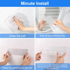 Diesisa Acrylic Wall Mounted Shower Caddy, Large, Adhesive Bathroom Shelves