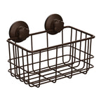 SANNO Suction Cup Shower Caddy Adhesive Deep Bathroom Basket Bath Organizer Kitchen Storage Basket for Gel Holder Bathroom Storage Shampoo, Conditioner,Stainless Steel