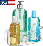 iDesign Plastic Suction Cup Corner Shower Basket, Clear