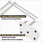 Livabber Standing Towel Rack, 304 Stainless Steel 2-Tier Towel Holder Stand with Marble Base, Modern Stylish Tall Shower Towel Bar for Bathroom Accessories, Pool（Brushed Nickel）