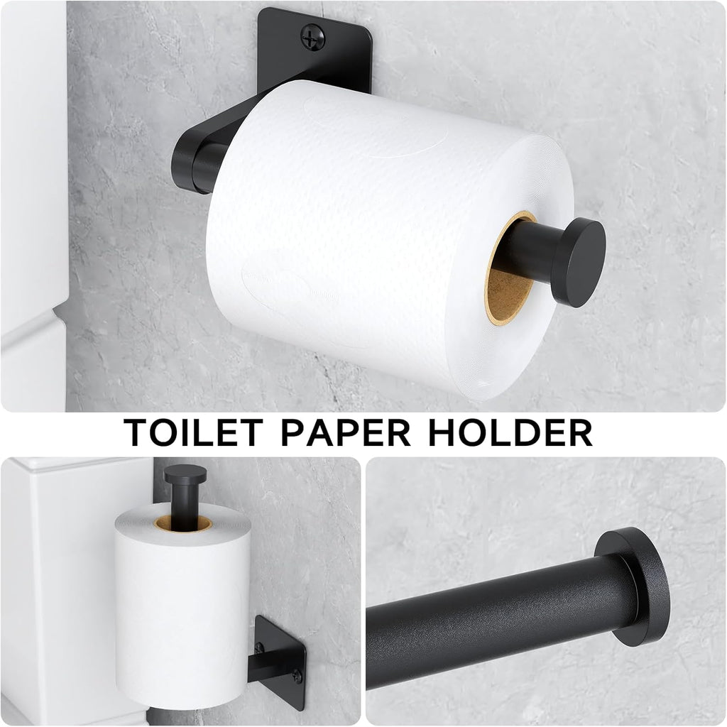 KLJKPA Black Bathroom Accessories Set, 4-Piece Bathroom Hardware Set