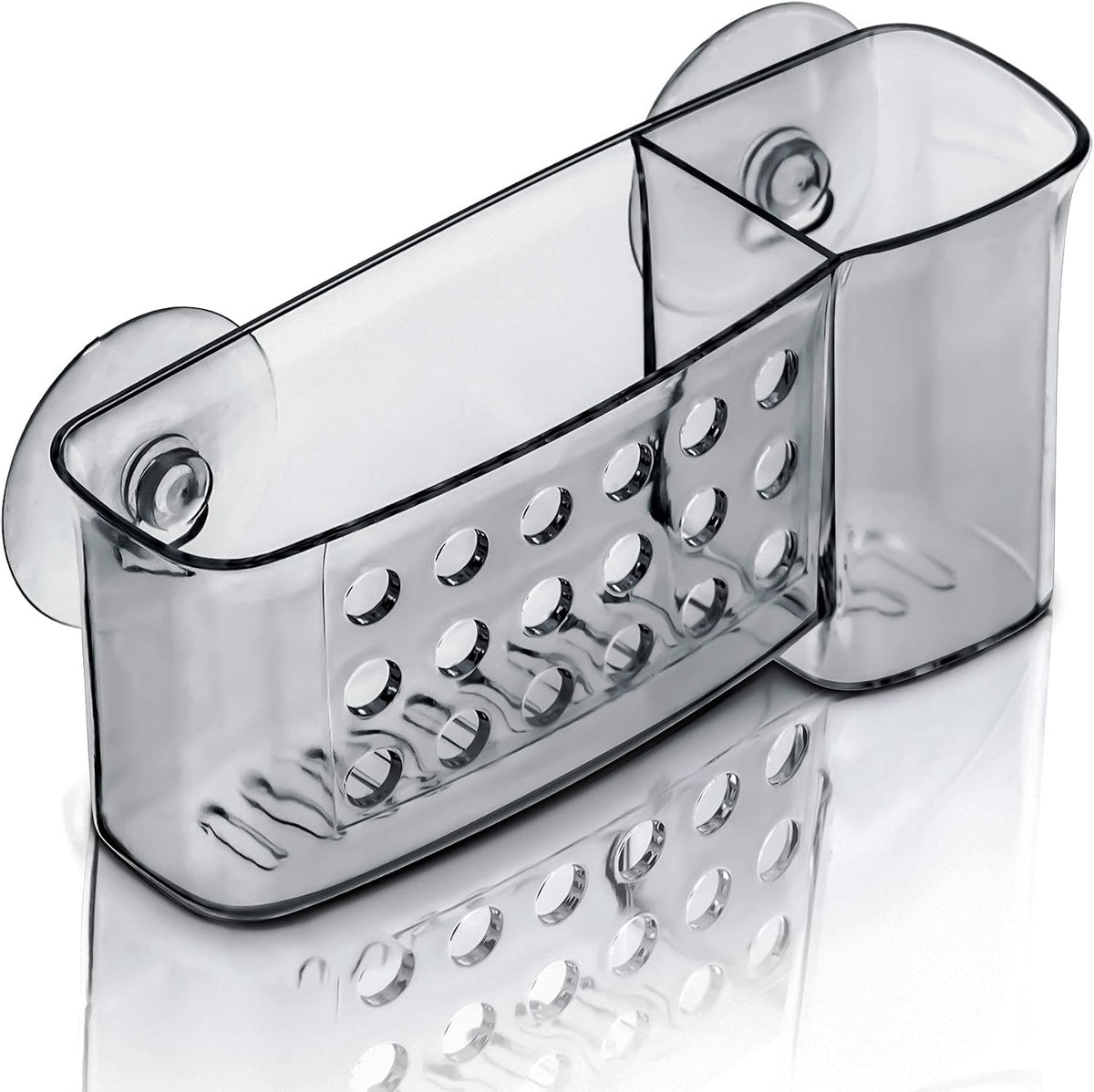 DecorRack Bath Caddy Basket with Suction Cups, 6 in, Clear (1 Pack)