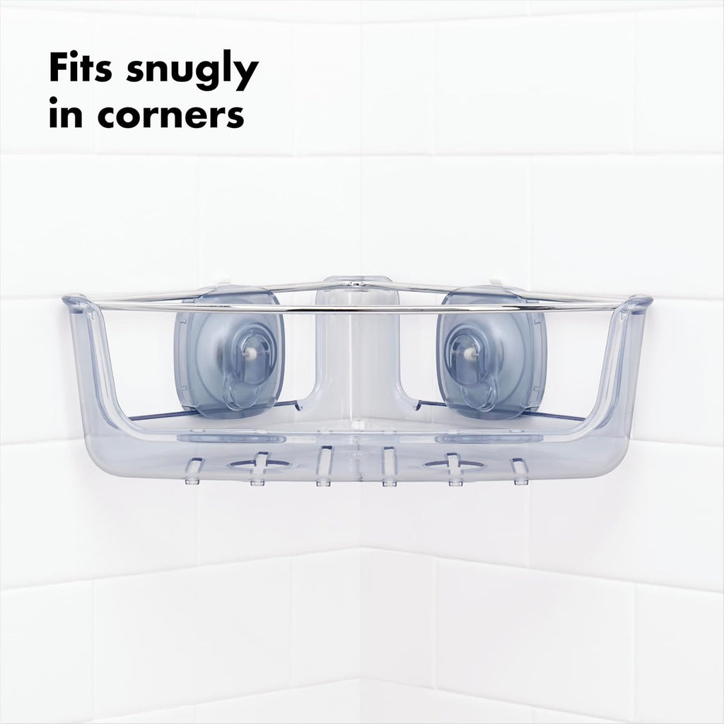 OXO Good Grips Stronghold Suction Corner Basket for Showers