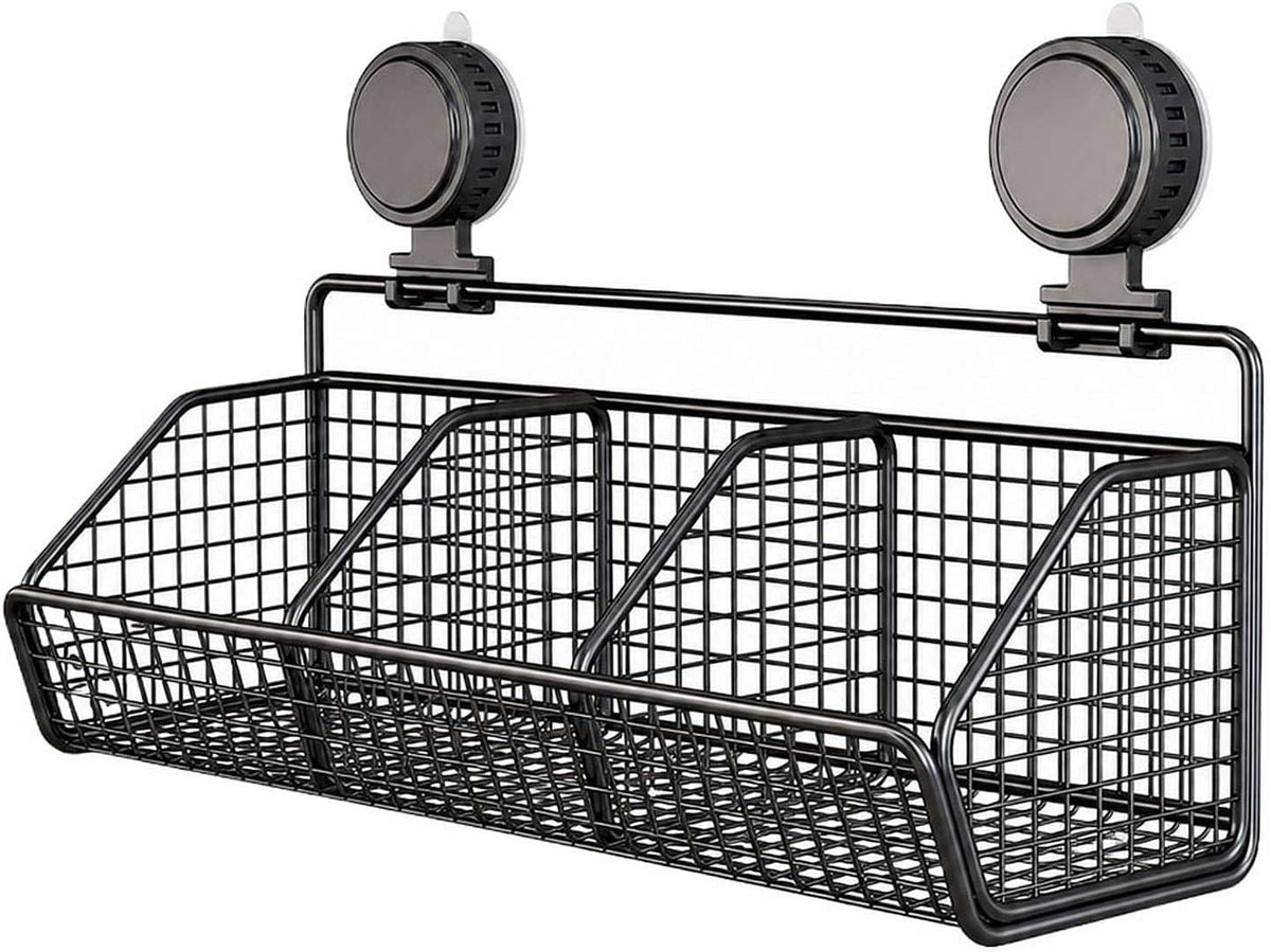 Metal Wire Hanging Storage Basket, Suction Cup Kitchen Basket (A3)