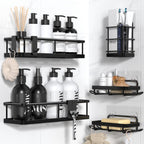 YASONIC Shower Caddy Adhesive, Rustproof Shower Organizer, Large Capacity Shower Shelves for Inside Shower, No Drilling Bathroom Organizers and Storage for Home Decor （2 Pack Black）