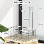 SHANSHUI Shower Hanging Caddy, Bathroom Shower Organizer Basket, Shampoo Bracket, Over Door Showers Rack with Hooks, 304 Stainless Steel Rustproof