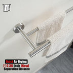 JQK Double Bath Towel Bar, 30 Inch 304 Stainless Steel Thicken 0.8mm Towel Rack for Bathroom, Towel Holder Brushed Finished Wall Mount, Useable Length 27 Inch, TB100L27-BN