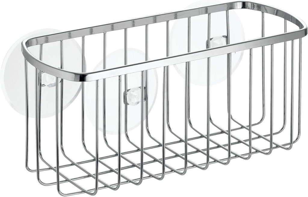 InterDesign Suction, Rectangle Basket, Polished Stainless Steel