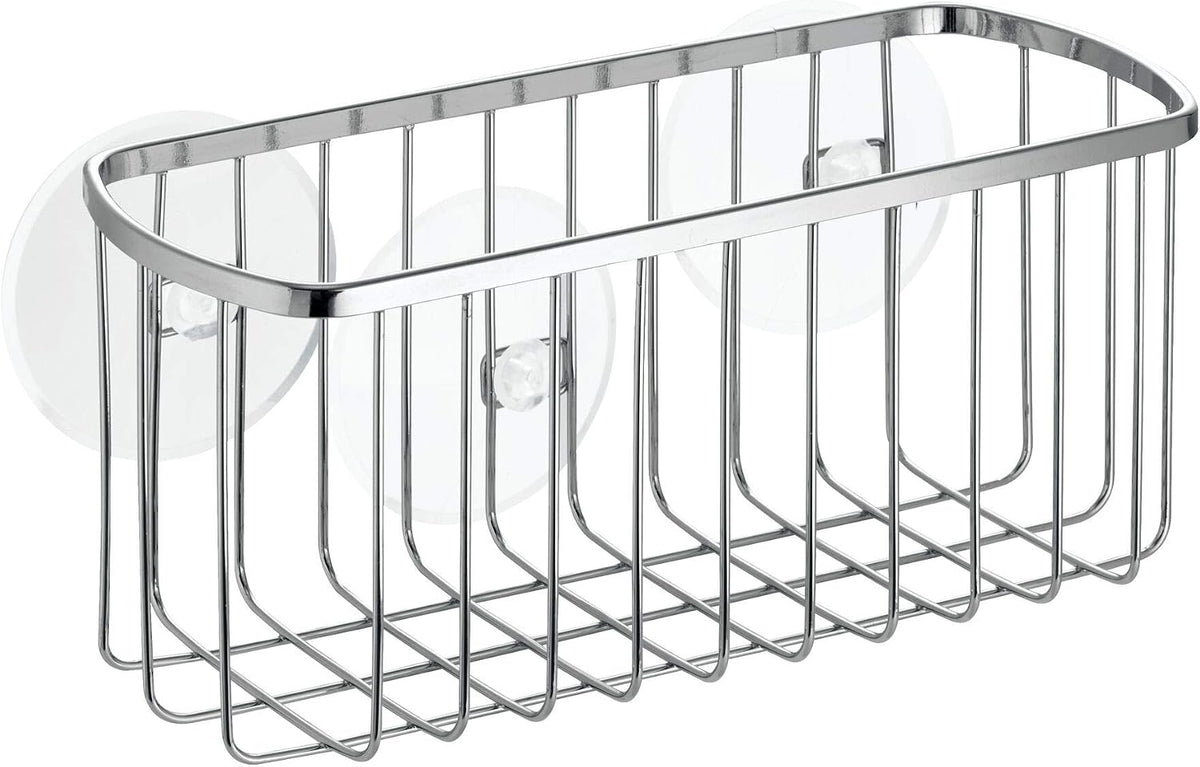 InterDesign Suction, Rectangle Basket, Polished Stainless Steel
