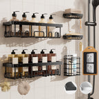 Veken Aluminum Corner Shower Caddy 4-Pack, Never Rust&Large Capacity, Grey