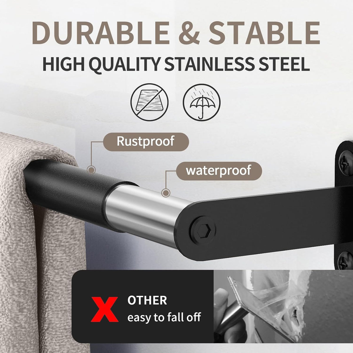 JUYSON Towel Bar for Bathroom, 30 Inch Single Towel Rack, Matte Black