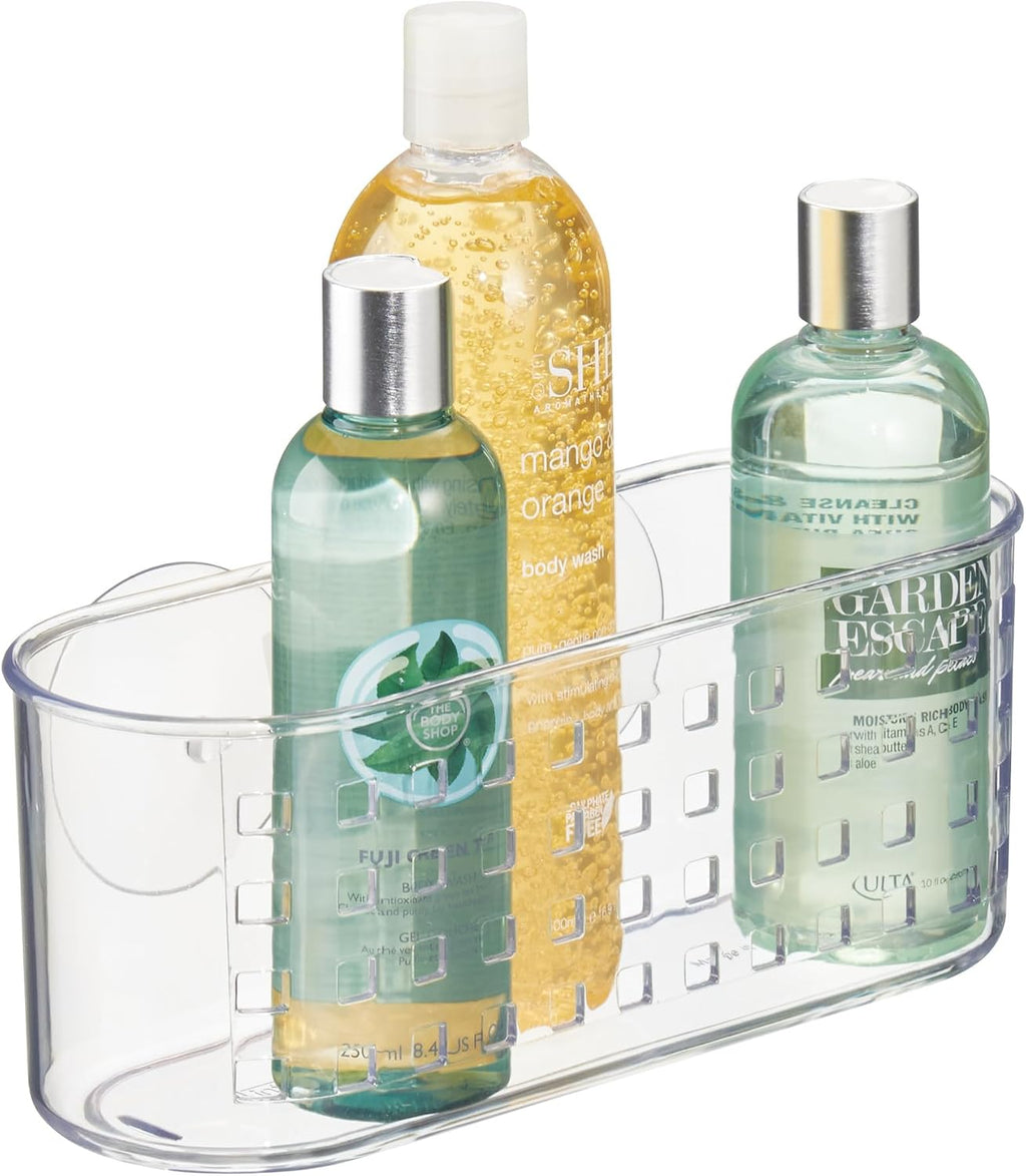 iDesign Hanging Suction Shower Caddy Basket, Clear