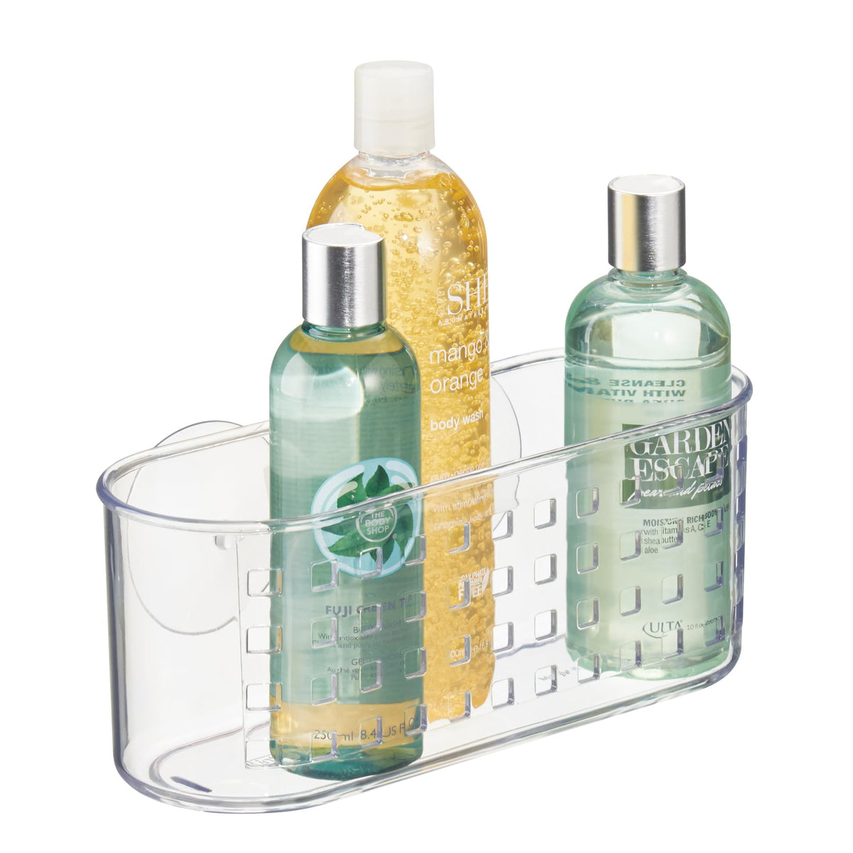 iDesign Hanging Suction Shower Caddy Basket, Clear