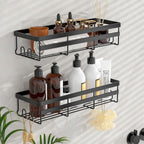 WOWBOX 2 Pack Adhesive Shower Caddies, No Drill Bathroom Shelves, Large