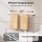 USHOWER Brushed Nickel Towel Bar, 24 Inch Towel Racks for Bathroom