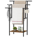 HOOBRO 39.4" Freestanding Towel Rack for Bathroom, Blanket Rack with Shelf