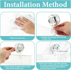 2 Pack Bath Toy Storage Organizer Basket, No Drill Suction Cup Wall Mounted Hanging Shower Basket, Bath Toy Organizer for Bathtub and Bathroom, 6 Suction Cups Included