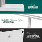 Free Standing Towel Rack - Brushed Nickel Finish with Marble Base