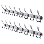 Dseap Coat Rack Wall Mounted - 5 Tri Hooks, Heavy Duty, Stainless Steel, Metal Coat Hook Rail for Coat Hat Towel Purse Robes Mudroom Bathroom Entryway (Black, 2 Packs)