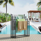 Honiter Towel Racks for Bathroom, 4 Tier Wide Towel Drying Rack Outdoor, Free Standing Towel Rack, Pool Towel Blanket Stand and Display Rack for Oversized Bath Towels