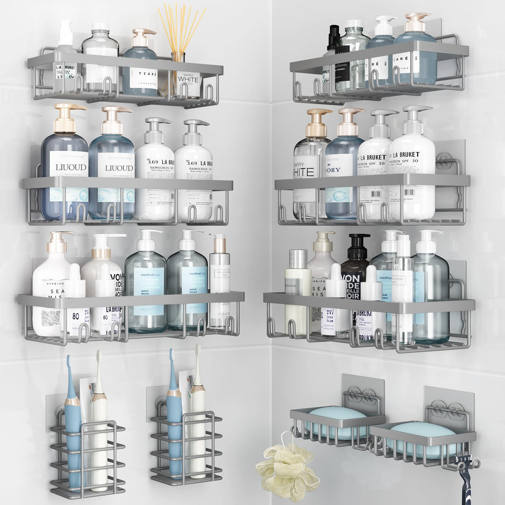 Liuoud 5 Pack Shower Caddy for Inside Shower, Gold Bathroom Storage Decor