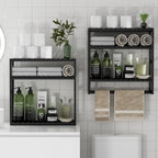 PPN 100% Bamboo Towel Rack Bathroom Storage Shelves Over Toilet Towel Bar