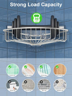 SMARTAKE 2-Pack Corner Shower Caddy, SUS304 Stainless Steel, Silver