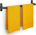Powools Matte Black 24" Towel Rack, Rustproof Wall Mounted Towel Bar