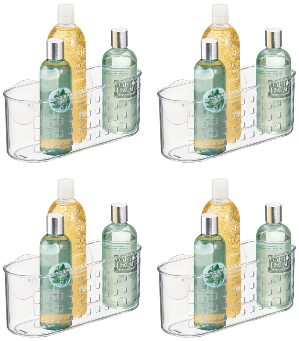 iDesign Hanging Suction Shower Caddy Basket, Clear