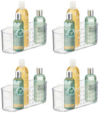 iDesign Hanging Suction Shower Caddy Basket, Clear