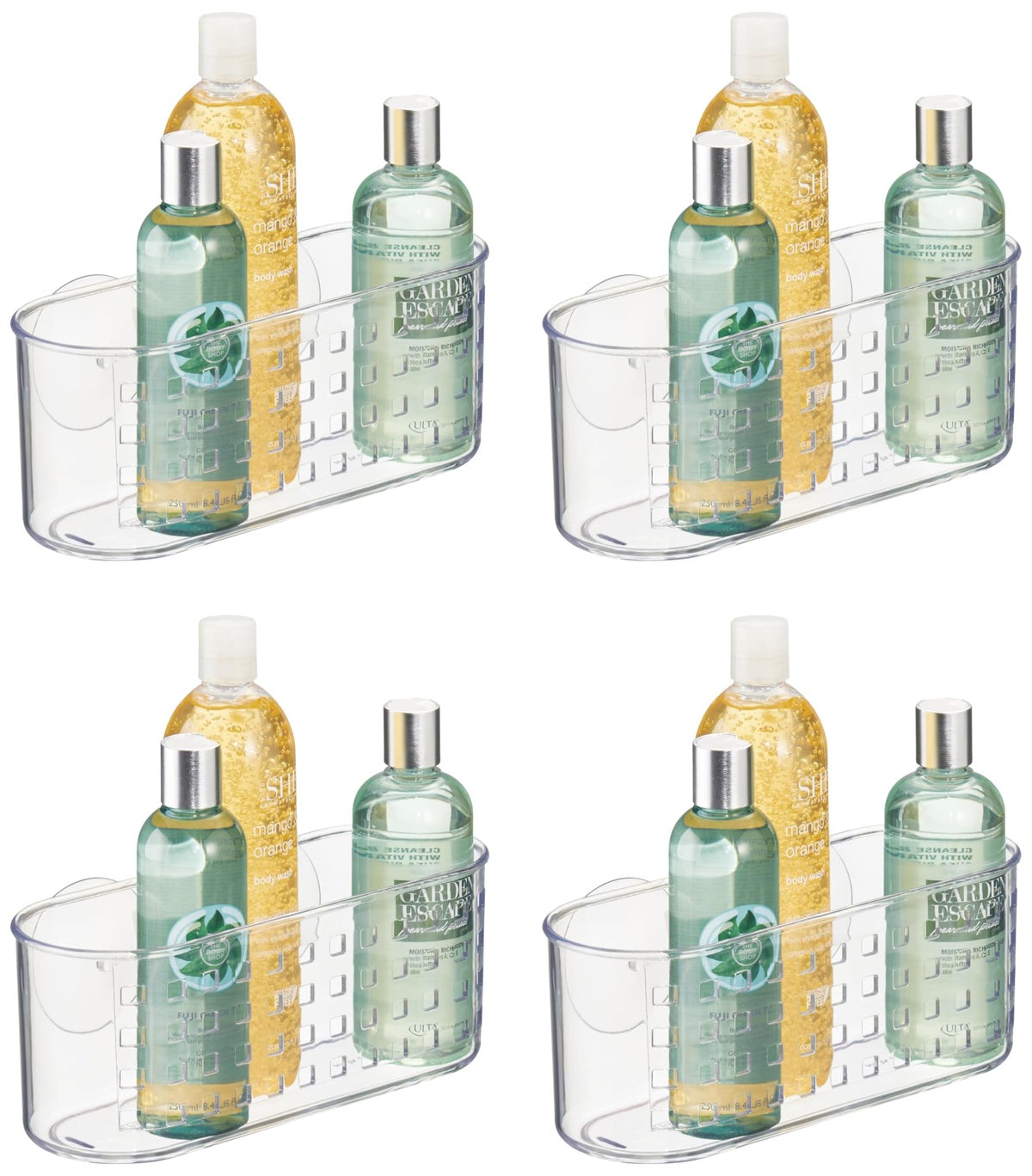 iDesign Hanging Suction Shower Caddy Basket, Clear