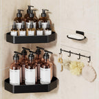 Veken Aluminum Corner Shower Caddy 4-Pack, Never Rust&Large Capacity, Grey