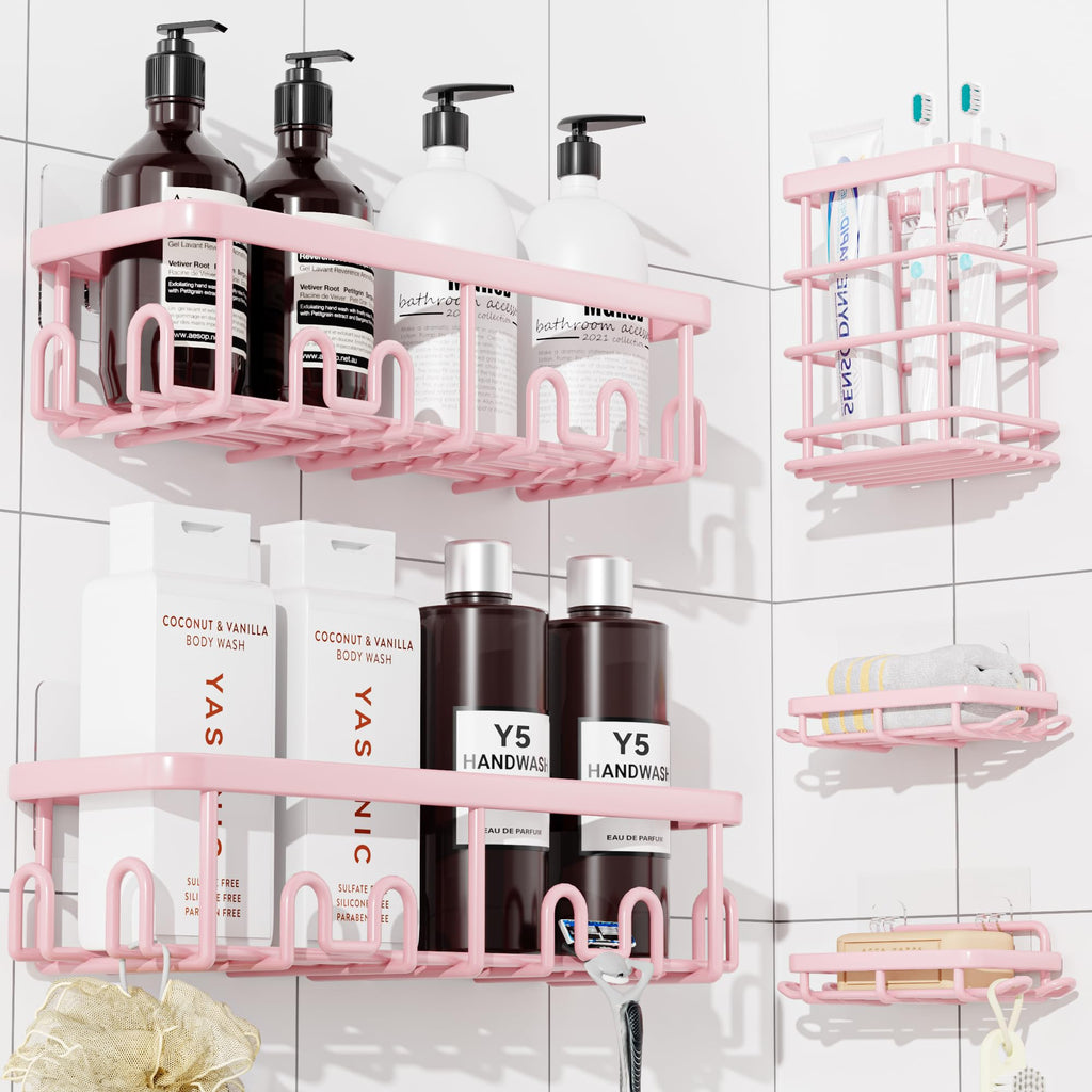 YASONIC Shower Caddy Adhesive, Rustproof Shower Organizer, Wall Shower Rack