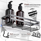 WOWBOX 2 Pack Adhesive Shower Caddies, No Drill Bathroom Shelves, Large