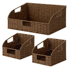 StorageWorks Wicker Baskets for Organizing,Brown Baskets for Storage,2-Pack
