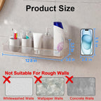 Diesisa Acrylic Wall Mounted Shower Caddy, Large, Adhesive Bathroom Shelves