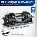 9-Pack Shower Caddy Adhesive Replacement, Transparent Adhesive Hooks Stickers, Strong Hook Strip for Shower Caddy Basket Shelf, Soap Holder, Bathroom Storage Corner Shelves, Kitchen Racks