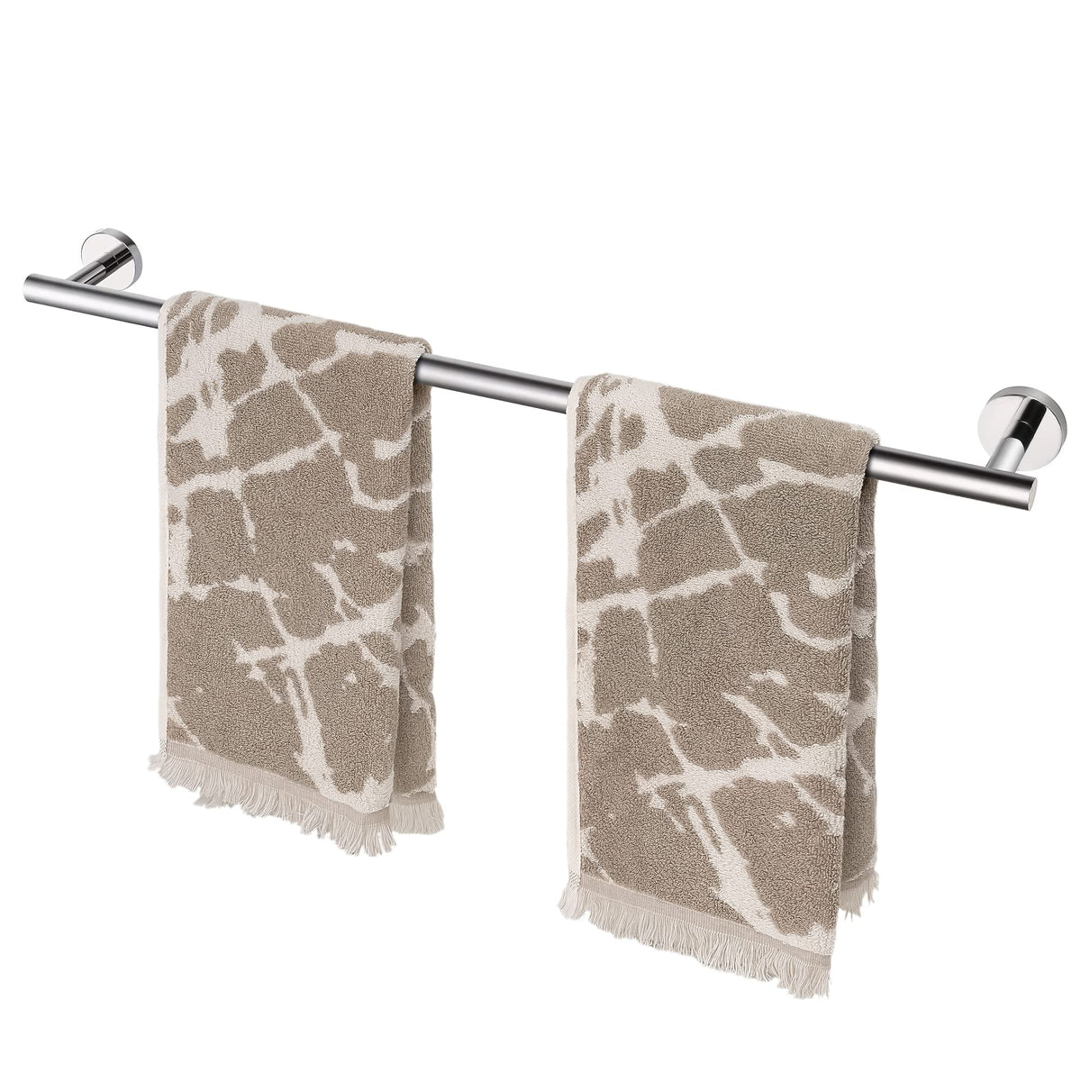 HITSLAM Brushed Nickel 24 Inch Towel Bar for Bathroom, SUS304 Stainless Steel Bathroom Towel Rack Wall Mounted, Modern Home Decor Bath Towel Holder with Hardware Accessories (Total Length 25.7 Inch)