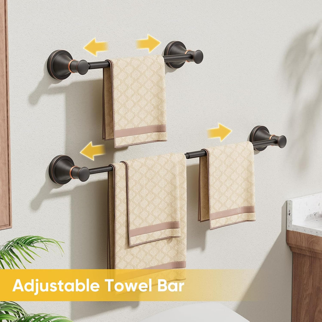 BESy Towel Racks for Bathroom Wall Mounted Bath Towel Bar Oil Rubbed Bronze