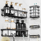 YASONIC Shower Caddy Adhesive, Rustproof Shower Organizer, Wall Shower Rack
