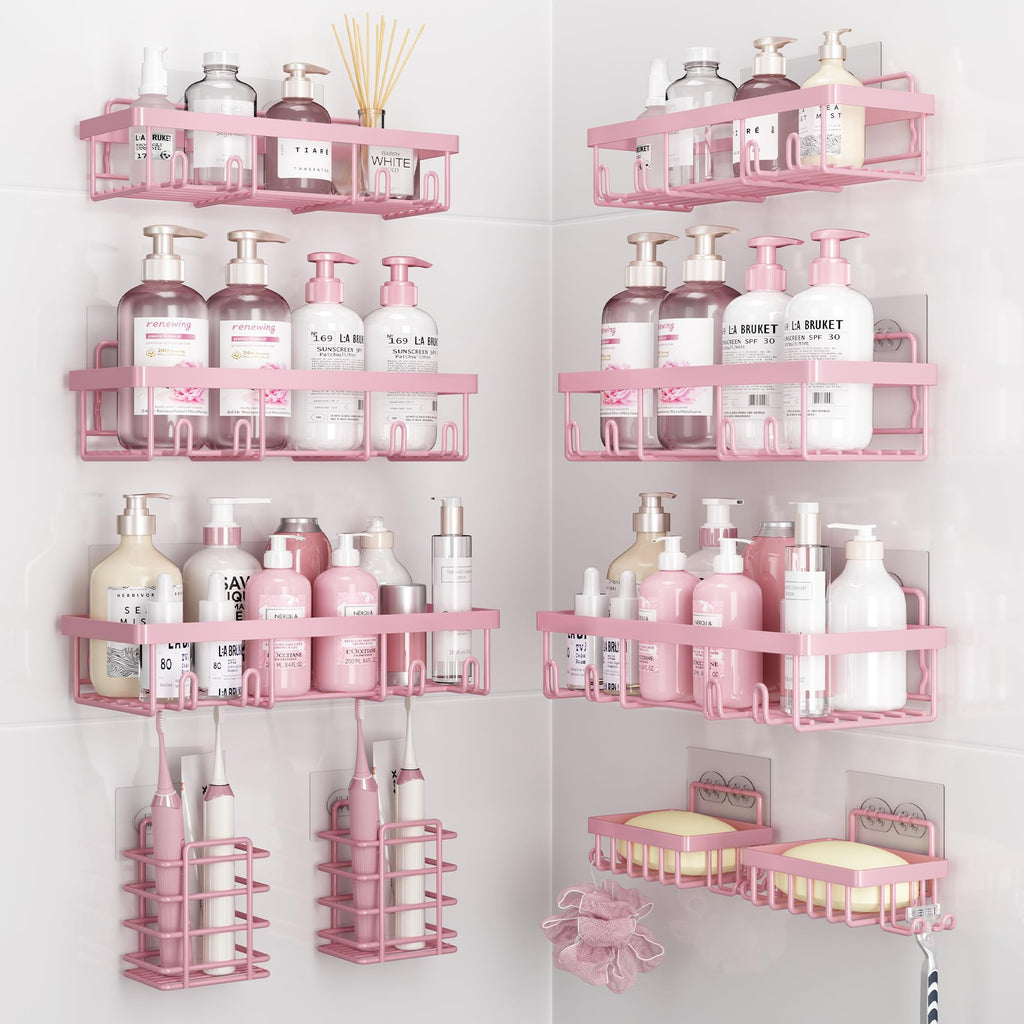 Liuoud 5 Pack Shower Caddy for Inside Shower, Gold Bathroom Storage Decor