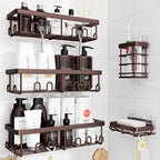 YASONIC Shower Caddy Adhesive, Rustproof Shower Organizer, Wall Shower Rack