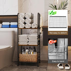 3-Tier Freestanding Cabinet Towel Rack Metal Stand
