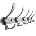 Dseap Coat Rack Wall Mounted - 5 Tri Hooks, Heavy Duty, Stainless Steel, Metal Coat Hook Rail for Coat Hat Towel Purse Robes Mudroom Bathroom Entryway (Black, 2 Packs)