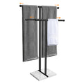 Kayfia 40'' Stainless Steel Towel Rack, Weighted Marble Base, 2 Tier