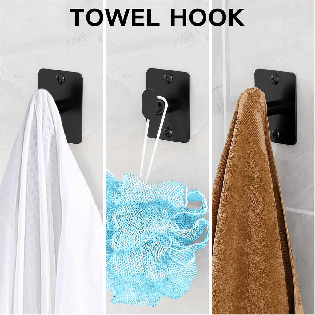 KLJKPA Black Bathroom Accessories Set, 4-Piece Bathroom Hardware Set