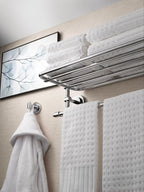 Moen Iso Chrome 24-Inch Wide Bathroom Hotel-Style Towel Shelf with Towel Bar, DN0794CH